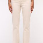 Abercrombie & Fitch Abercrombie Cream Ankle Straight Ultra High-Rise Jeans Photo 2