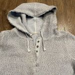 Soft Surroundings  Cozumel Pullover Hoodie Sz Large Light Blue 3/4 Sleeve Pockets Photo 6