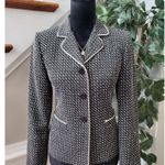 Talbots Women's Black White Single Breasted Three Button Blazer Jacket Petites 2 Photo 12