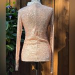 Free People Intimately Long Sleeve Sequin Gold Rush Top Rose Gold Size S NWT Photo 1