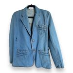 American Graffiti Womens Blazer Sz L Vintage‎ Denim Jean Jacket Shoulder Pads Blue Size L Photo 1