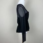 BCBGeneration  Blouse Top Womens M Black Sheer Witchy‎ Gothic Whimsygoth Coquette Photo 4