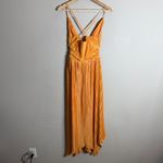 En Saison Ilianna Maxi Dress Womens Small Orange Pleated Formal Wedding Cocktail Photo 10