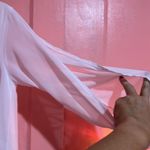 SheIn Sexy white chiffon and silk dress with stylish cut out sleeves romantic look Photo 2