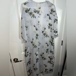 Lucky Brand  Long Pale Blue Lightweight Floral Duster Cardigan Pullover Size OS Photo 5