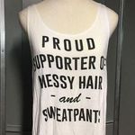 Karlie White Messy Hair Sweatpants Graphic Tank Top, Small Photo 0