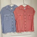 SO (2) Ladies vertical stripe button down shirt size Small Photo 1