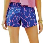 Lilly Pulitzer 6 Andie Tiki pink broken shaker giraffe chino short SH2 2731 Photo 0