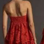 Maeve  Anthropologie Strapless Red Lace‎ Dress Size XS EUC Photo 0