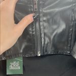 Wild Fable faux leather Black corset Crop Top zip back M concert festival party Photo 4