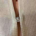 Ruby Rd Off White Open Sleeve Front Knot Top Silver Size undefined Photo 2