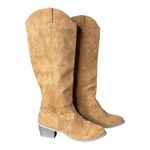Knee High Cowboy Boots Size 41 Tan Faux Suede Western Style Women Size 9.5 NWOT Photo 2