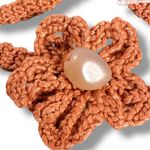 Free People  Bohemian Beachy Crochet Flower 70s Olympus Choker NWT Blush Sienna Photo 4
