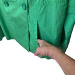 LL Bean Brand Women's Green 100% Cotton Peacoat Size Medium Pockets Photo 3