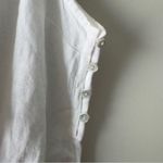 Joie  100% Linen White Smocked Waist Tank Top Sleeveless lace straps button side Photo 10