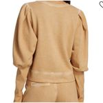 Veronica Beard  Analeigh Sweatshirt Womens Large Tan Puff Sleeves Pima Cotton Photo 8