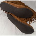 Minnetonka  Moccasin Boots 3 Layer Fringe Suede Leather Brown Womens Size 10 Boho Photo 1