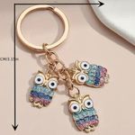Colorful Glitter Owl Keychain Blues & Pink Blue Photo 2