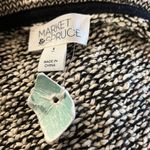 Market & Spruce NWOT Ollie Cotton Textured Open Cardigan Black White Small Photo 5