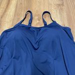 Lands End Womens Solid Navy Blue Tankini Swim Top Drape Banded 18DD Molded Cups Size 18 Photo 2