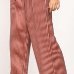 Honey Belle NWT Pants Womens S Burgundy Striped Wide Leg Coastal Cowgirl 70s Photo 0