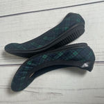 Lands' End  Womens 8 B Ballet Flat Shoe Round Toe Elastic Trim Slip On Plaid EUC Photo 7
