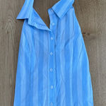 Rebel Flow Halter Top Stripes Open Back Size S Blue White Photo 0