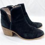 Hinge Black Suede Open Split Side Ankle Booties Photo 2