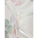 Womens medium White Satin Coquette Mini Slip Dress Pink Embroidered Flowers​ Photo 6