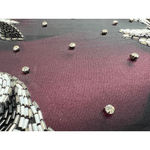 dress 100% silk beaded sheer bust high collar black white Size 10 Photo 9