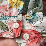 Vintage Floral tie front sheer blouses size 14 White Photo 6