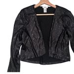 Cache Vintage  Sequin Jacket Cardigan Cropped Matte Black Open Front Womens Photo 5