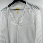Lily Bleu Sheer Satin Striped White Swim Cover Up Size Medium Photo 1