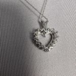 10k White Gold Lab Grown Diamond VS/SI+ G+ Heart Pendant Necklace Anniversary Silver Photo 5