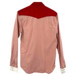 Sandro  Size Small Long Sleeve Button Up Blouse Top Shirt Pink Red White‎ Western Photo 1