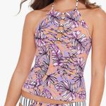 Salt+Cove Hawaii High Neck Halter tankini Swim Top Pink Photo 0