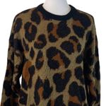 Band of Gypsies Leopard Fuzzy Oversize Crew Neck SweaterWomen's Size XS Photo 4