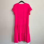 Amanda Uprichard  Drawstring Waist Tiered Maxi Dress Flutter‎ Short Sleeves Large Photo 5
