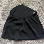 Free Kisses Black Silk Gold Chain Halter Top Photo 4
