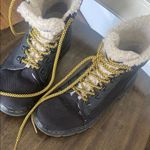 Dr. Martens Black and White Boots with Gold Laces Photo 2