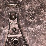 Belgo Lux Brown Leather Belt with Italian Silvertone large square flower buckle Size M Photo 4