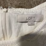 Loft  Dress Womens Large Linen Cream Ivory Lace Overlay Palm Leaf Beachy Knee Photo 1