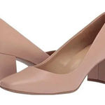 Naturalizer NWOB Warner Square Toe Block Heel Pumps Leather Peach Size 11 Career Photo 0