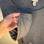 A New Day Grey Long Sleeve Tie Hem Soft Blouse XS Scoopneck Cropped Blouse Photo 5