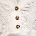 Free People Gemma Puffed Sleeve Cropped Henley Blouse Women's Small Ivory Boho Photo 4