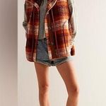 Free People Wrapped Up Blanket Vest – Navy & Gold – Size XL Photo 0