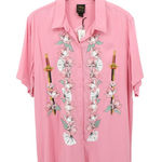 Disney NWT  Her Universe Mulan Traditional Portrait Woven Button Up Shirt Top L Photo 0