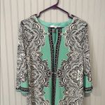 Studio One  Green Blue Paisley Floral Sheath Dress | Large Photo 3