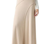 NWT OGL Mid Rise Pull On Flare Maxi Skirt Beige Size XL Tan Photo 0