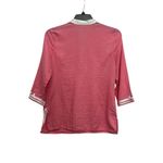 Charter Club Linen Embroidered Appliqué Tunic Size Medium Pink 3/4 Sleeve Photo 1